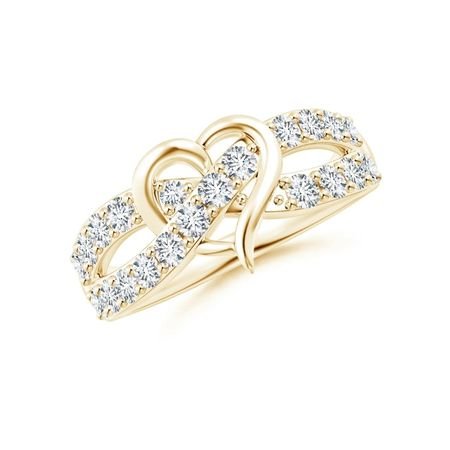 Diamond Criss Cross Heart Promise Ring