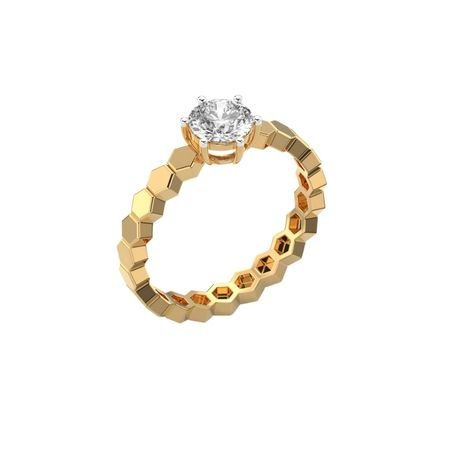 Honeycomb Solitaire Diamond Ring