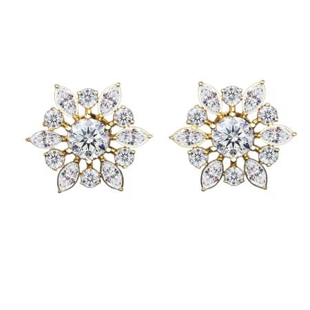 Round   and   Marquise   Cluster   Diamond   Earring